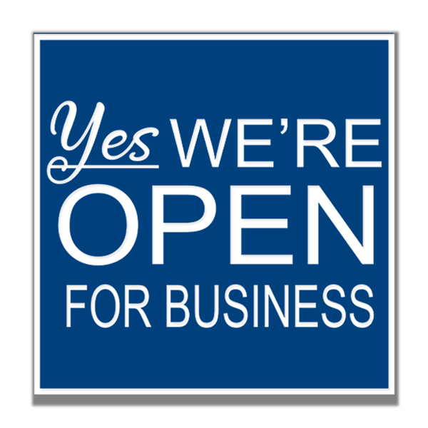 Yes We Are Open Eng Sign